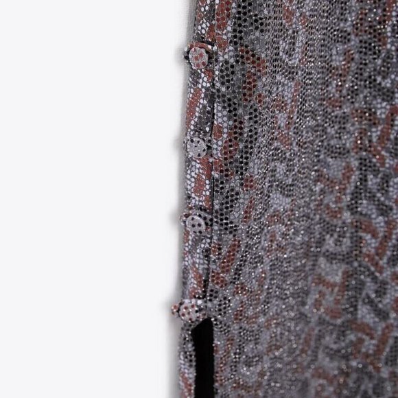BNWT ZARA CUT OUT SEQUIN DRESS WITH SIDE SLIT GRAY - REF. 9230/031 - Picture 4 of 7